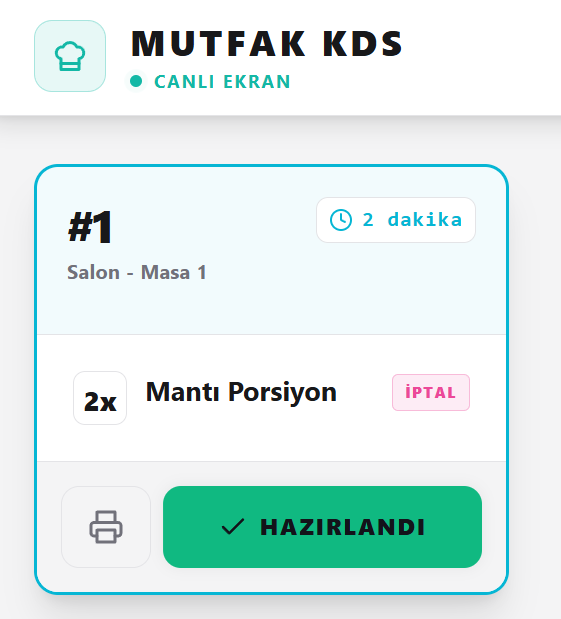 Mutfak Görüntü Sistemi (KDS)